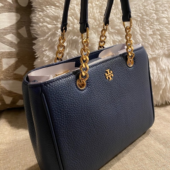 NEW Tory Burch Carter Small Tote - Blue - Picture 4 of 10